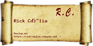 Rick Célia névjegykártya